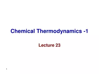 Chemical Thermodynamics -1