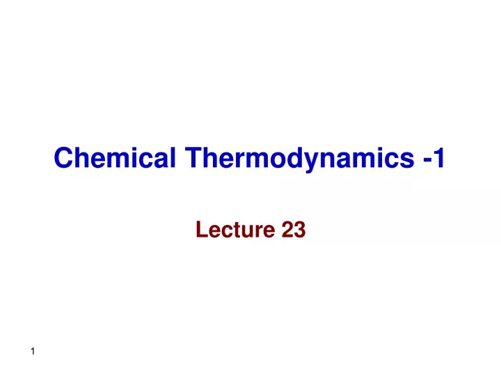 chemical thermodynamics 1