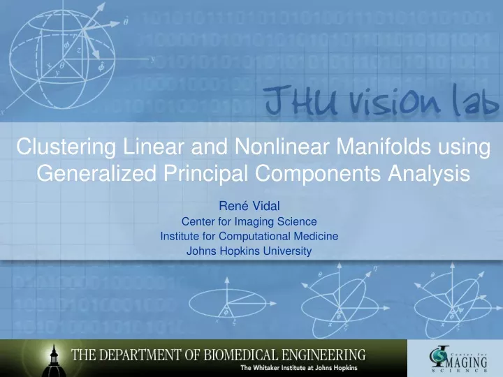 clustering linear and nonlinear manifolds using generalized principal components analysis