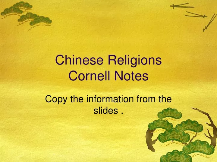 chinese religions cornell notes