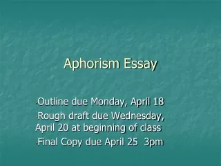 Aphorism Essay