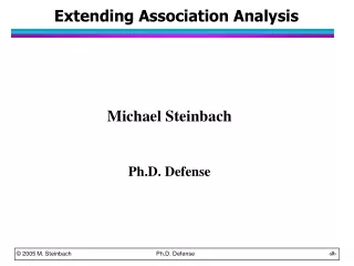 Extending Association Analysis
