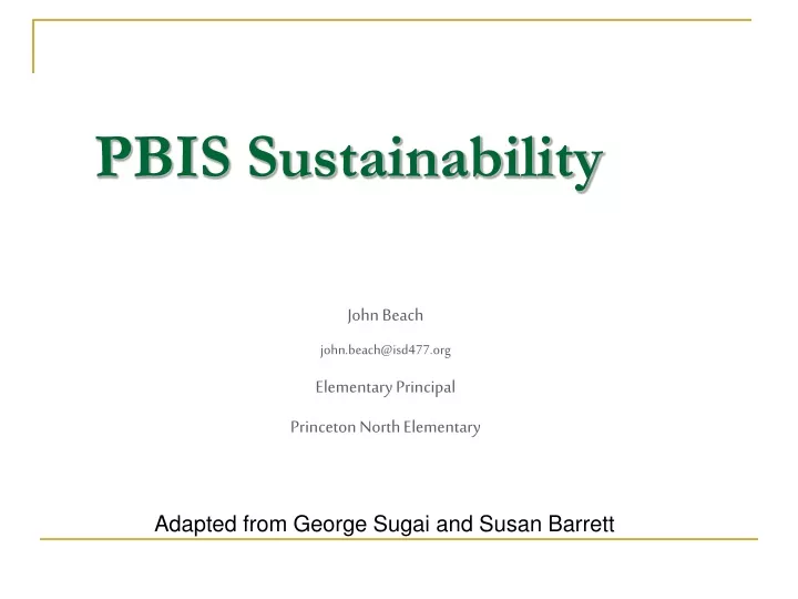 pbis sustainability