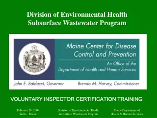 Division of Environmental Health      Subsurface Wastewater Program