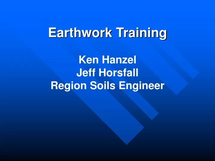 earthwork training ken hanzel jeff horsfall