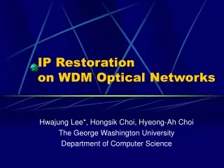 IP Restoration  on WDM Optical Networks