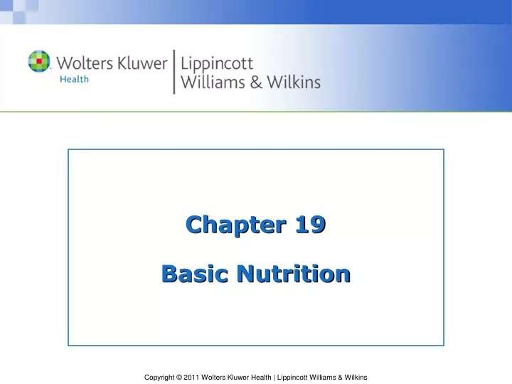 chapter 19 basic nutrition