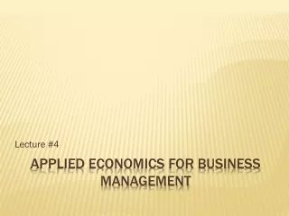Applied Economics for business management