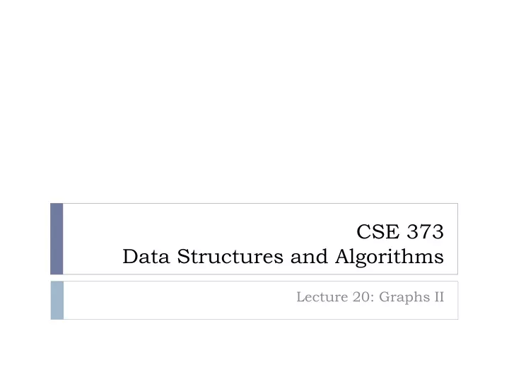 cse 373 data structures and algorithms