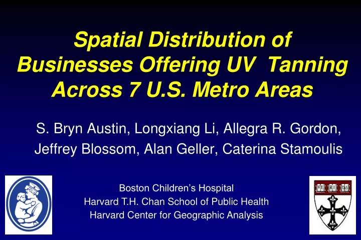 spatial distribution of businesses offering uv tanning across 7 u s metro areas