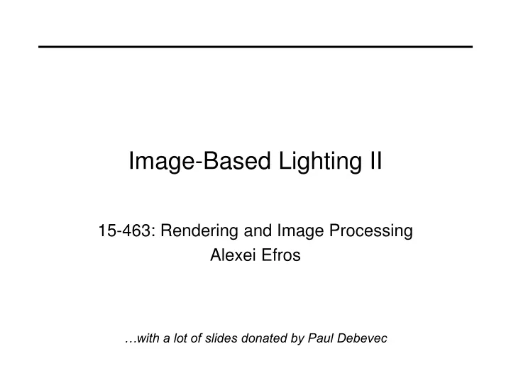 image based lighting ii