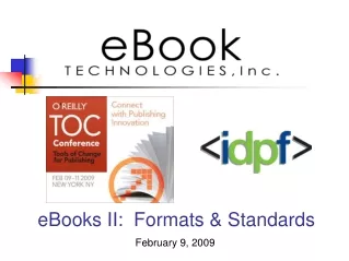 eBooks II:  Formats &amp; Standards