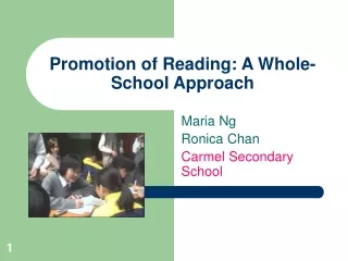 Promotion of Reading: A Whole-School Approach