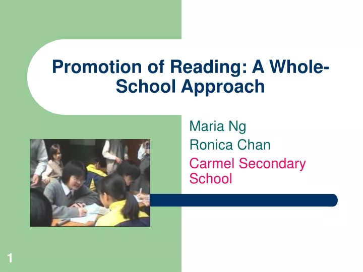 promotion of reading a whole school approach