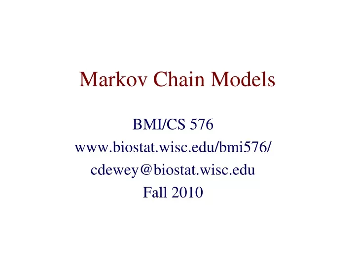 markov chain models