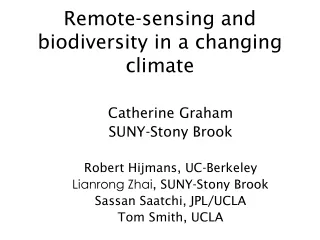 Remote-sensing and biodiversity in a changing climate