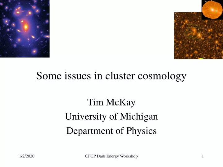 some issues in cluster cosmology