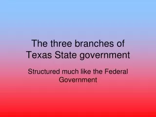 The three branches of  Texas State government