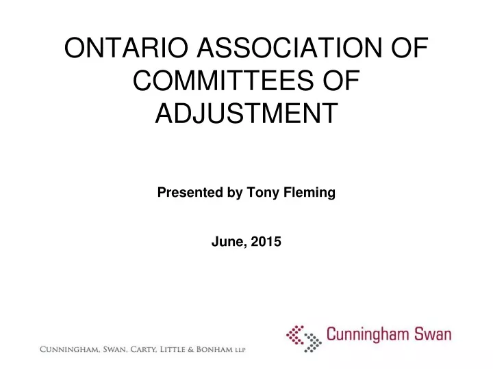 ontario association of committees of adjustment