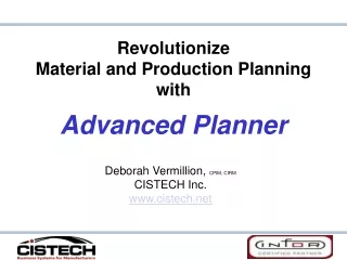 Revolutionize  Material and Production Planning  with Advanced Planner