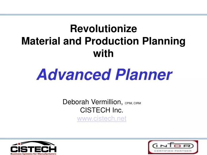revolutionize material and production planning with advanced planner