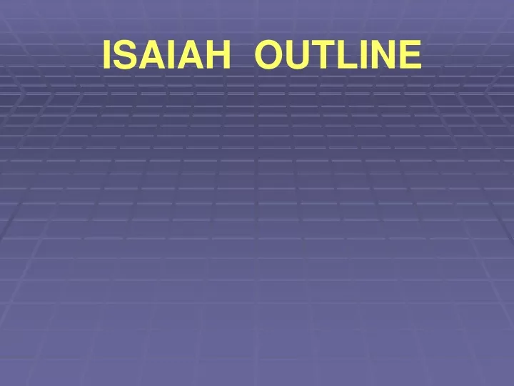 isaiah outline