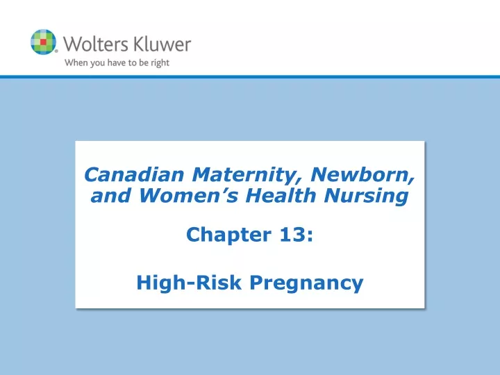 canadian maternity newborn and women s health