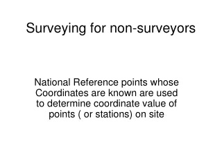 Surveying for non-surveyors