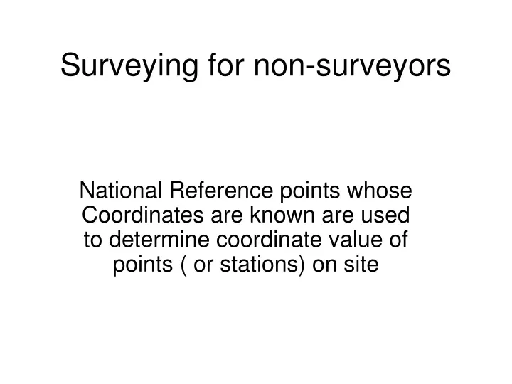surveying for non surveyors