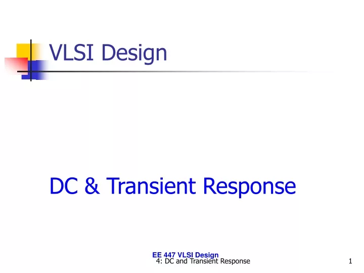vlsi design dc transient response