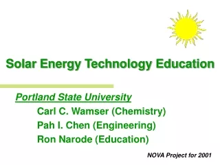 Solar Energy Technology Education