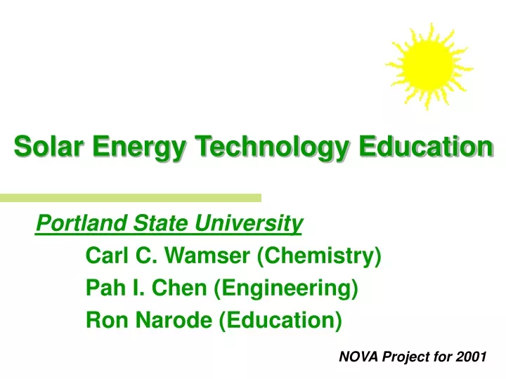 solar energy technology education