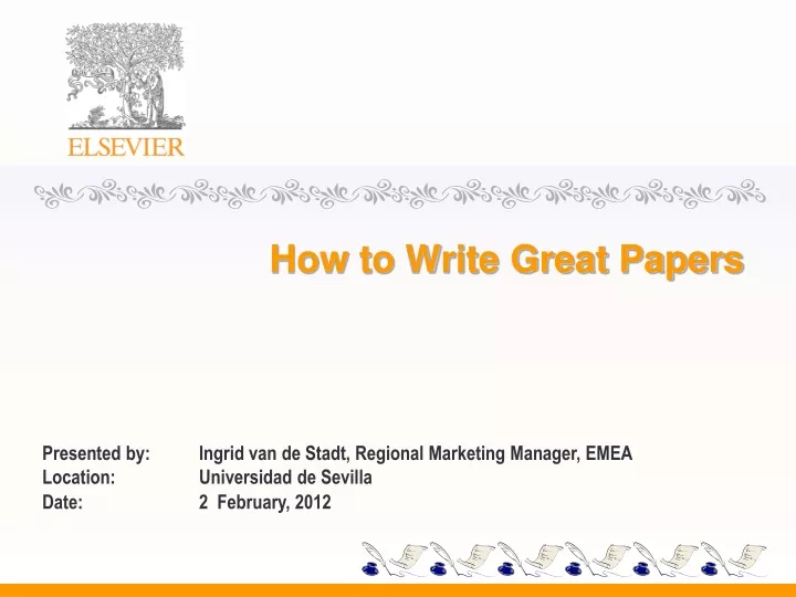 how to write great papers