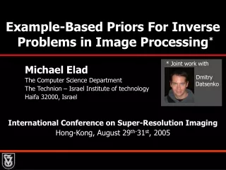 Example-Based Priors For Inverse Problems in Image Processing