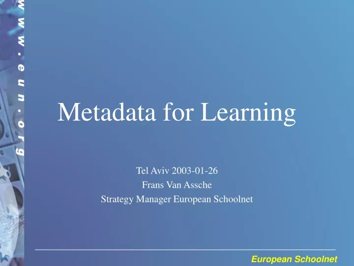 metadata for learning