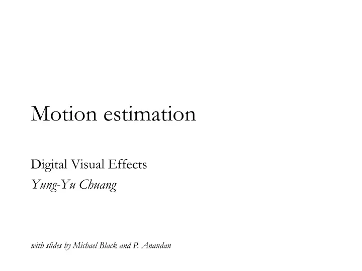 motion estimation
