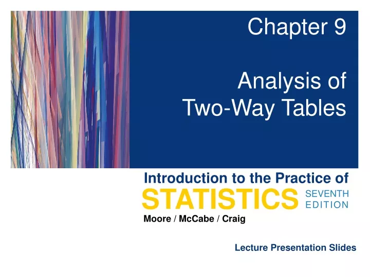 chapter 9 analysis of two way tables