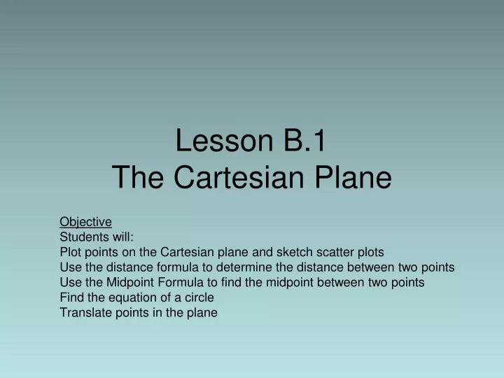 lesson b 1 the cartesian plane