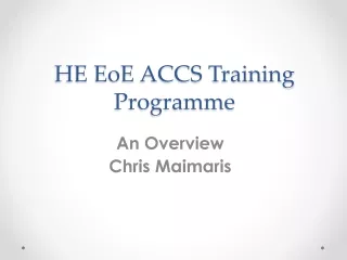 HE EoE ACCS Training Programme