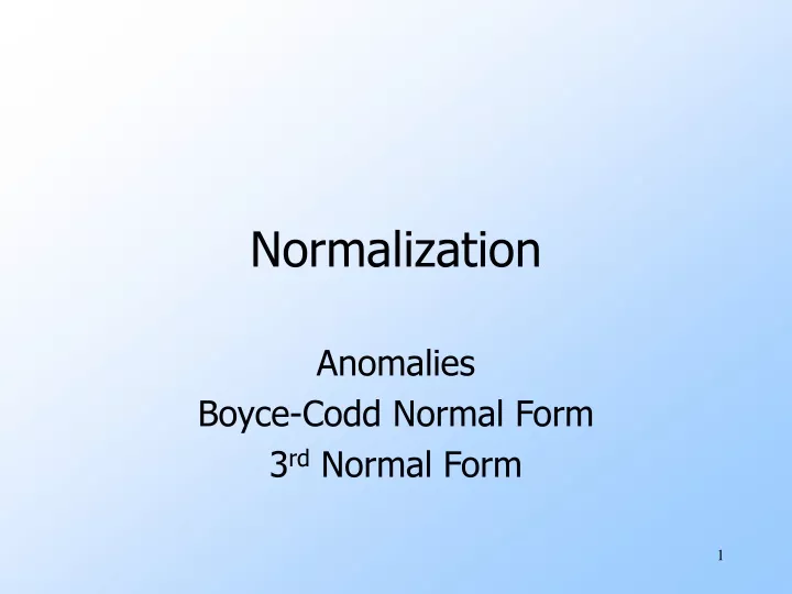 normalization