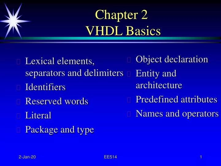 chapter 2 vhdl basics