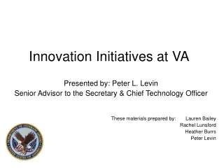 Innovation Initiatives at VA
