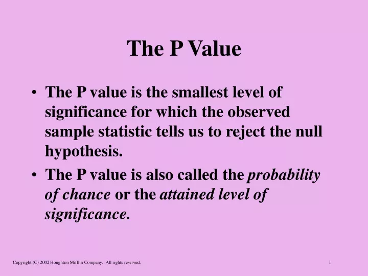 the p value