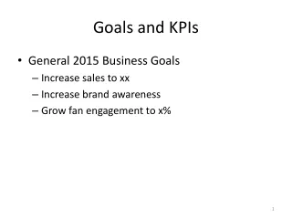 Goals and KPIs