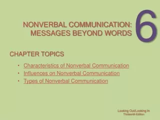 Nonverbal communication: messages beyond words