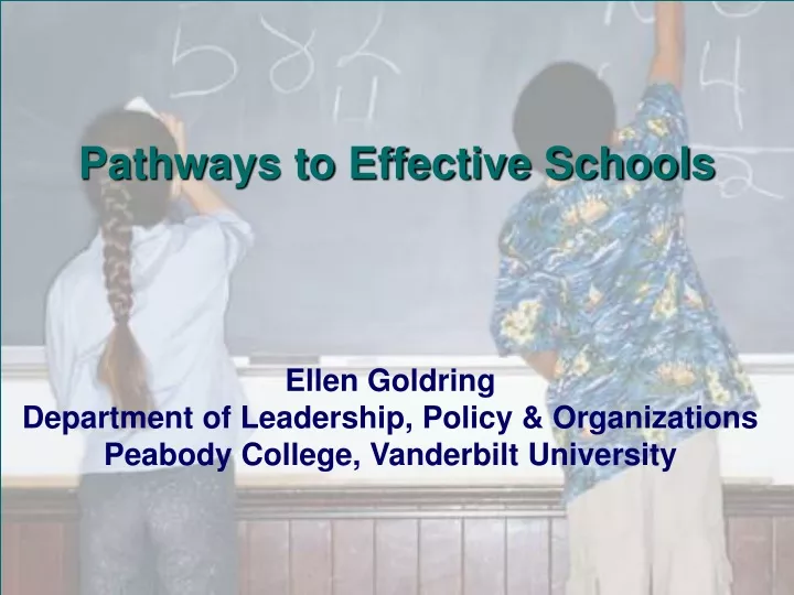 pathways to effective schools