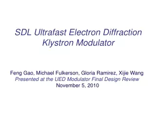 SDL Ultrafast Electron Diffraction Klystron Modulator