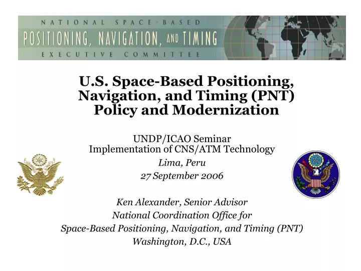 u s space based positioning navigation and timing