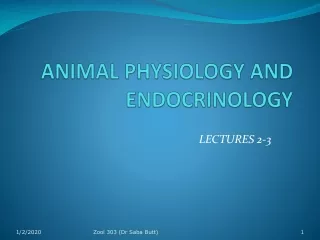 ANIMAL PHYSIOLOGY AND ENDOCRINOLOGY