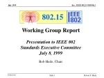 IEEE 802.15 Working Group Report Presentation - slide 1